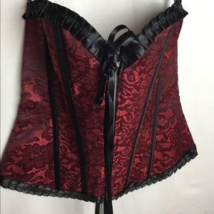 Burgundy and black corset